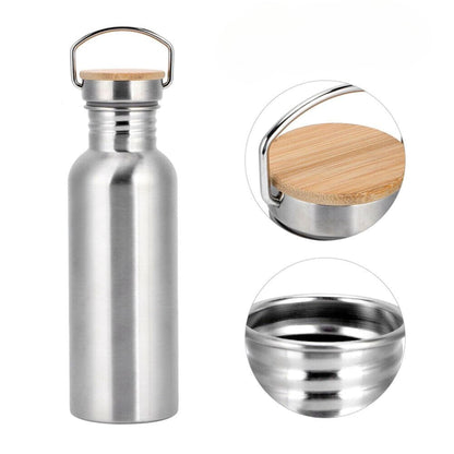 Stainless Steel Bamboo Lid Bottle